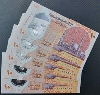Egypt 2022 , Recently Issued , 5 Consecutive Notes Of The First Polymer 10 Pounds . - Egypt