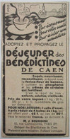 PUB 1934 DEJEUNERS DES BENEDICTINES DE CAEN M.J. BOURGINE 10 RUE CAMBACERES PARIS - Pubblicitari