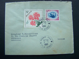 MONACO 1960 N° 424 + 515 SUR LETTRE ENTIERE - Briefe U. Dokumente