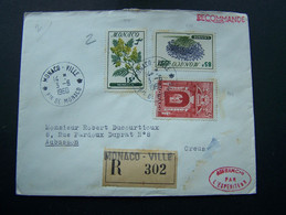 MONACO 1960 N° 503 + 516 + 521 SUR LETTRE ENTIERE RECOMMANDE - Brieven En Documenten