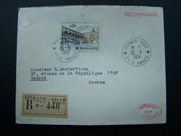 MONACO 1961 N° 549 SEUL SUR LETTRE ENTIERE RECOMMANDE - Cartas & Documentos