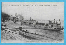 CPA - Le Gard Illustré - Pont-St-Esprit (30) - 5. Le Port Et Les Quais Du Rhône - Pont-Saint-Esprit