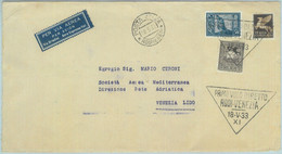 84713 - EGEO Rodi  - Postal History - FIRST FLIGHT: RHODES / Venice  1933 - Aegean (Rodi)