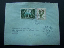 MONACO 1962 N° 538 + 543 SUR LETTRE ENTIERE - Covers & Documents