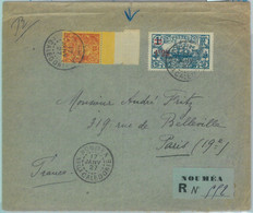 86318 - NOUVELLE CALEDONIE - POSTAL HISTORY -  REGISTERED COVER To FRANCE  1927 - Storia Postale