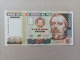 Billete De Perú De 100000 Intis, Año 1989, UNC - Pérou