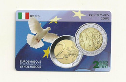 CARTE DE COLLECTION SANS PIECE ITALIE EUROSYMBOLS INSTITUTE ESI ID CARD MILLESIME 2005. - Italie