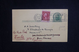 ETATS UNIS - Entier Postal Commercial + Complément De New York Pour La France En 1938 - L 128692 - 1921-40