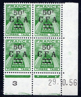 RÉUNION: YT-N°: T 44 - GERBES, Coin Daté Du 29.10.1956, Galvano A De A+B, 3e Tirage, NSC/**/MNH - Postage Due