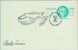 86536 - USA - Postal History - Fancy Cancel On STATIONERY CARD 1985:  Whale - Altri & Non Classificati