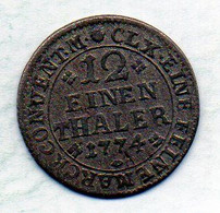 GERMAN STATES - BRUNSWICK-WOLFENBUTTEL, 1/12 Thaler, Silver, Year 1774, KM #970 - Groschen & Andere Kleinmünzen