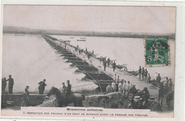 MILITARIA  992 : Inspection Des Travaux D'un Pont De Bateaux Avant Le Passage Des Troupes : édit.  Staerck Paris. - Manoeuvres