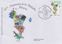 Enveloppe  FDC  1er  Jour    MAYOTTE   10éme  Anniversaire  De  La  Philatélie  à   MAYOTTE    2007 - Andere & Zonder Classificatie