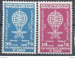 JORDANIE Insectes, Insecte. Yvert N° 349/50 ** MNH. Éradication Du Paludisme, Malaria. - Autres & Non Classés