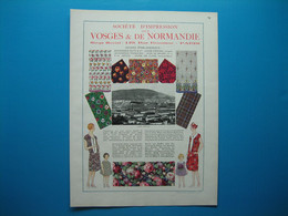 (1926) Sté D'Impression Sur Tissus VOSGES & NORMANDIE -- Vêtements De Travail  A. DUHEM - Usines à Lomme Et Thumesnil - Unclassified