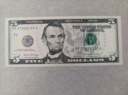 Billete De Estados Unidos De 5 Dólar, Año 2017, UNC - Da Identificare
