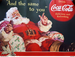 Coca Cola Plakat Werbung Weihnachten Weihnachtsmann - Reclame-affiches