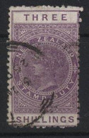 New Zealand (J28) 1882 - 1930. Postal Fiscal. 3s. Mauve. Used. Hinged. - Used Stamps