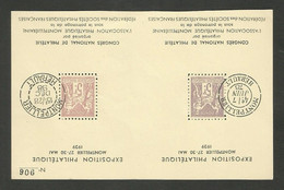 Bloc Exposition Philatélique MONTPELLIER 1939 / Repiquage Du 5F SAGE / Numéroté 906 - Souvenir Blocks & Sheetlets