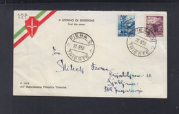 Italien Italia Brief AMG FTT Trieste 1950 - Jugoslawische Bes.: Triest