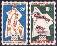 Senegal 1964 Airmail Olympic Games Mi#288-289 Mint Hinged - Sénégal (1960-...)