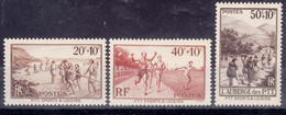 France 1937 Sport Yvert#345-347 Mint Never Hinged (sans Charnieres) - Unused Stamps