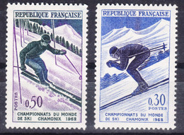 France 1962 Winter Sport Chamonix Mi#1379-1380 Mint Never Hinged (sans Charnieres) - Unused Stamps