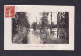 Delcampe - Corbeil Essonnes  (91) Corbeil Inondé 1910 Allées St Saint Jean  ( Carte Photo 52662) - Corbeil Essonnes