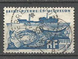 ST PIERRE ET MIQUELON N° 339 CACHET ST ET MIQUELON ET PETIT CACACHET SHEFFIELD - Usados