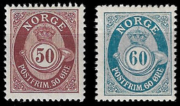 1878 NORWAY SKUGGAT POSTHORN 50ÖRE + 60ÖRE UNUSED. FAZIT 32/33.KAT. 75€ - Neufs