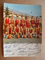 Post Card Ussr Sport 1974 Autograph Signature Champion Basketball Team Lithuanian Paulauskas - Basket-ball