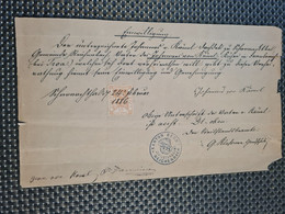 KANTON BERN 1886 STEMPEL MARK FISCALMARKE ZIVILSTANDSAMT REICHENBACH CERTIFICAT MARIAGE TAXE MUNUSCRITE 50CT ? - Fiscales