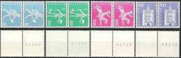 Schweiz Suisse 1964: Rollen-Rouleaux-Coil Zu 355/363RL Mi 696/704Ry Yv 643/651 Avec+sans Numéro Se-tenant (Zu CHF 38.50) - Coil Stamps