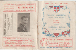 V P : Ville Du MANS , Sarthe : Théatre Saison 1943-44 , Direction Marcel Bacchi,la Mascotte , Opéra-opérette En 3 Actes - Unclassified