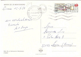 1983 £300 CONGRESSO EUCARISTICO CARTOLINA MARIA SS DI MONTENERO - 1981-90: Storia Postale