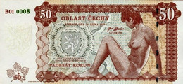 Bohemia, 50 Korun, Private Issue Essay, 2019, Limited Issue, Nude Allegory UNC - Repubblica Ceca