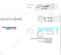 Vignettes D'affranchssements, 3 Enveloppes Commerciales Entières - Covers & Documents