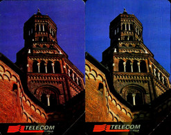 G 736 C&C 2799 2 SCHEDE TELEFONICHE USATE LINEE D' ITALIA LOMBARDIA VARIANTE  COLORE DIVERSO - Erreurs & Variétés