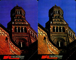 G 736 C&C 2799 2 SCHEDE TELEFONICHE USATE LINEE D' ITALIA LOMBARDIA VARIANTE  COLORE DIVERSO - [3] Erreurs & Variétées
