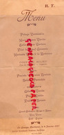 16- BARDENAC LA GRANGE - RARE MENU 4 JANVIER 1947- SERVICE TRAITEUR RAMBAUD - IMPRIMERIE TEXIER CHALAIS - Menú