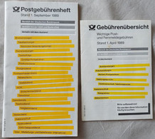 DBP Postgebühren Offizielle Broschüre 1.9.1989 (relevant Kurz Vor Der Wende, Aber Vor VGO Und Währungsunion) - Philately And Postal History