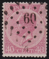 Belgie   .    OBP   .   20A      .    O   .    Gebruikt   .   /    .   Oblitéré - 1865-1866 Profilo Sinistro