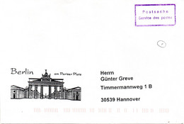 (BT-3) BRD Cachet-Umschlag "Berlin Am Pariser Platz" Frankatur Postsache. - Cartas
