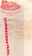 SUISSE - VAUD- MONTREUX- RARE MENU PEINT  A LA MAIN- GRAND HOTEL CHATEAU BELMONT - Menükarten