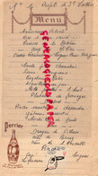16-COGNAC- MENU A M. LE PREFET DE ST SAINT VALLIER-PERRIER CHAMPAGNE TABLE -COMMUNION DE MARIE FRANCE - Menu