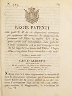 Regie Patenti - Disposizioni Per Applicare Alle Erezioni De' Maggioraschi - 1838 - Unclassified