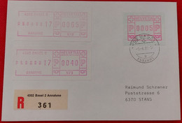ATM / METER / Distributeur / SCHALTERLABEL 05.06.1980 BASEL 2 Recommandé - Automatenmarken