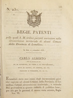 Regie Patenti - Circoscrizione Territoriale Di Comuni Provincia Lomelllina 1838 - Unclassified