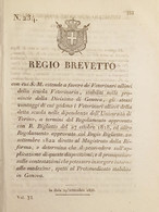 Regio Brevetto - Veterinari Allievi Scuola Veterinaria Divisione Di Genova 1838 - Unclassified