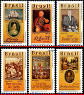 Ref. BR-V2022-09-6 BRAZIL 2022 HISTORY, 200 YEARS INDEPENDENCE,, 2017 2018 2019 2020 2021, SET MNH 6V - Unused Stamps